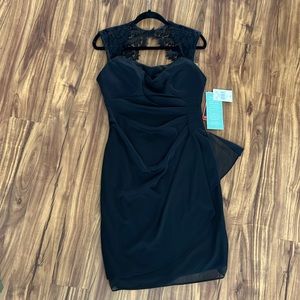 NWT black cocktail dress with lace detail, Scarlett size 8